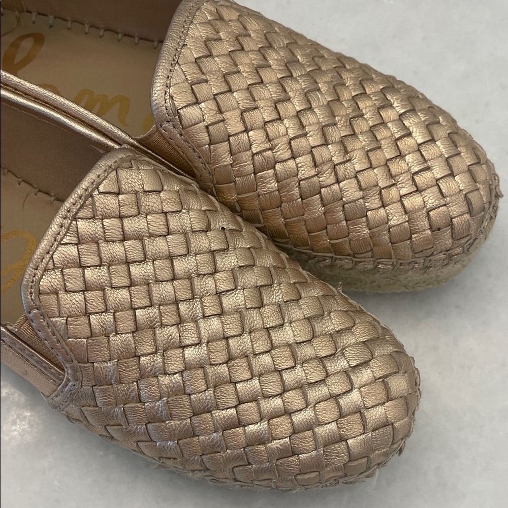 Sam Edelman Metallic Woven Espadrille Slip-On - Rose Gold - Picture 4 of 5